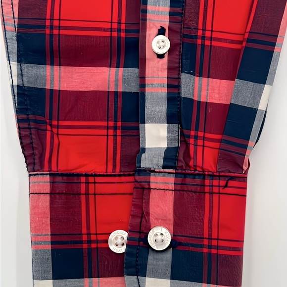 Kingsley Heath Red Plaid Muscle Fit Long Sleeve Button-Up Shirt - Men’s Sz Large - Picture 10 of 11